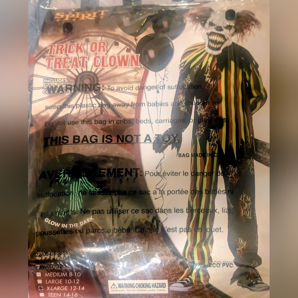 Spirit Glow-in-the-Dark Clown Costume for Kids - Picture 4 of 5